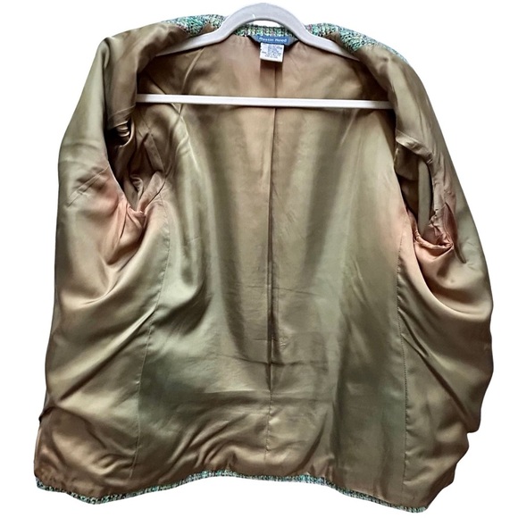 Austin Reed Tweed Blazer Women’s Size 14W Green Multi Wool Blend - Picture 5 of 7